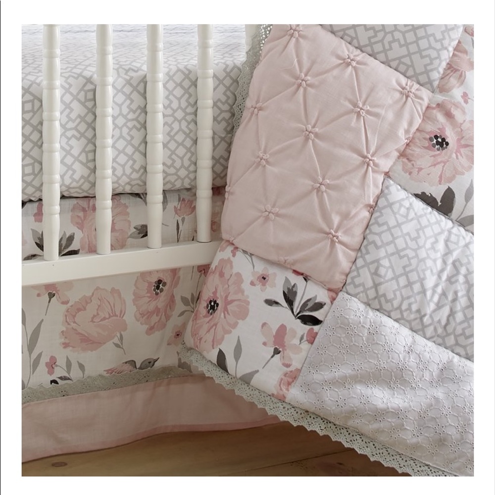 Crib skirt/dust ruffle Levtex Elise Nursery bedding
